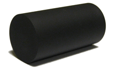 A technical product photo of the FBC-639 Metal Cylinder Probe, a solid black matte-finished metal cylinder used to evaluate enclosure openings against the ingress of small rodents, shown with a soft shadow on a white background.