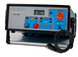 Angled view of the ED&D GC-1000 automated digital ground continuity tester