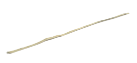 A thin, elongated strip of high-purity silver foil used for temperature calibration in glow wire testing