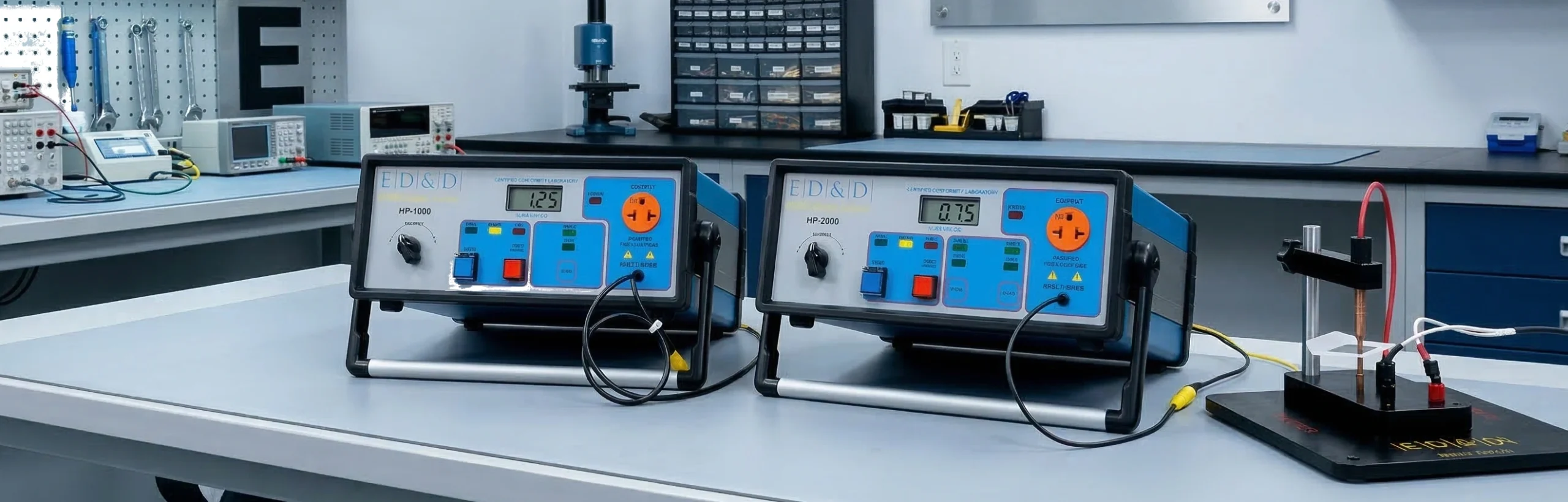 ED&D Automated Digital Hipot Testers hero image showing Millennium Series hipot testing equipment
