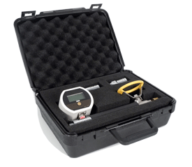 JET-03/6K High Pressure Kit featuring a digital pressure gauge and specialized nozzles for DIN 40050 IPX6K testing.