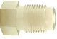 RTS-01 plastic rain test spray head nozzle for UL rain spray test apparatus, showing hexagonal base and threaded cylindrical body.