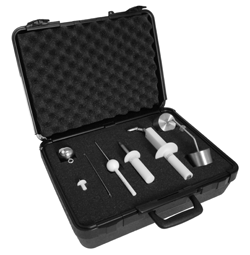 TPK-02 Medical Test Probe Kit featuring the HLP-01 hazardous live parts probe, test hook, and jointed finger probe for medical device safety evaluation.