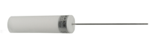 A full-length image of the TRP-06 Test Rod Probe, featuring a long, thin 1/16 inch diameter stainless steel rod with a hemispherical end attached to a cylindrical white handle with a silver technical label.