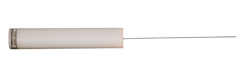 A professional product image of the TW-01 Test Wire, featuring a white cylindrical handle with a technical label and a long, thin stainless steel wire probe, used for IP3 and suffix C accessibility testing on electrical toys.
